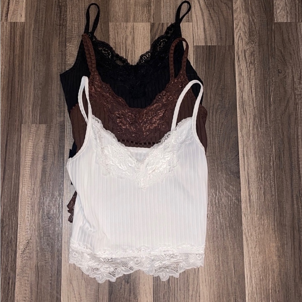 Pack of 3 tank tops, Y2K, lace camis
